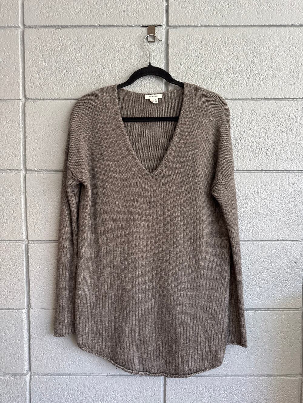 Helmut Lang Chunky Wool Blend V-Neck Sweater size XS/S in Charcoal